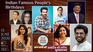 Indian Famous People S Birthdays 13 June 2020 Youtube