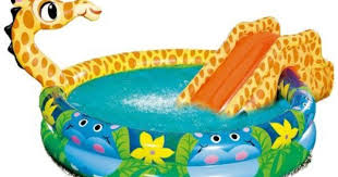 Banzai Inflatable Children S Pool Giraffe With Slide 212 X 158 X 80 Cm By Zhg Http Www Amazon Co Uk Dp B008el4boi Ref Cm Sw R Pi Giraffe Kid Pool Baby Pool