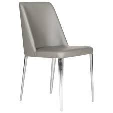 Chromium Upholstered Side Chair In Gray Grey Side Chairs Upholstered Side Chair Side Chairs