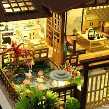 Diy Japanese Garden Style Wooden Miniature Doll House Kit Etsy In 2021 Japanese Garden Style House Kit Diy Dollhouse