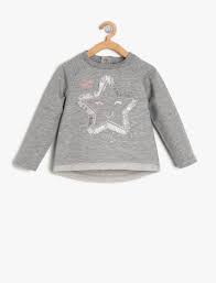 Puskul Detayli Sweatshirt Cocuk Kiyafetleri Kizlar Cocuk Giyim