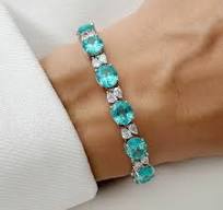 30ctw Round Cut Paraiba Tourmaline Bracelet | SayaBling