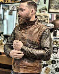 Pin On Leather Jacket Men