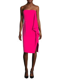 Asymmetric Ruffle Strapless Sheath Dress By Halston Heritage At Gilt Strapless Sheath Dress Dresses Sheath Dress