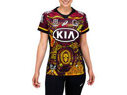 Brisbane broncos rugby jersey 2021. Women S Broncos Indigenous Replica Jersey Maroon Womens Nrl Clothing Asics