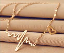 Beautiful Heart Beat Necklace And Charm Heartbeat Necklace Heart Jewelry Heart Shaped Necklace