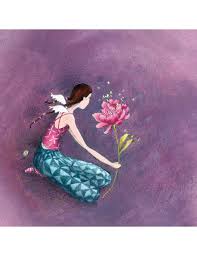 Gaelle Boissonnard Carte Postale Carree 14 Cm Elle Et La Fleur Arret Sur Image Eu Arte Naif Pinturas Dibujos