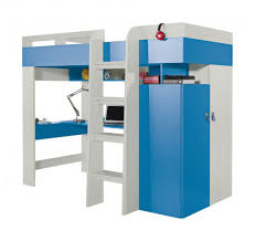 Schließlich sollen neben dem raum zum. Hochbett Mit Schrank Hangeregal Und Schreibtisch Felipe 20 Blau Weiss Liegeflache 90 X 200 Cm