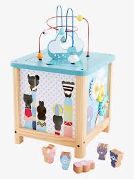 grand cube d activites en bois multicolore vertbaudet cube d activite jeux bebe cubes