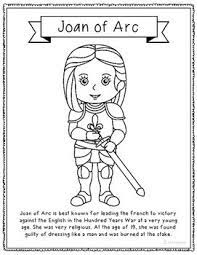 Joan nicknamed the maid of orléans is considered a national heroine of france and a catholic saint. Joan Of Arc Coloring Page Craft Or Poster With Mini Biography France Joan Of Arc Coloring Pages Saints For Kids