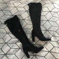 Sam Edelman Black Suede Knee High Boots Royaltechsystems Co In