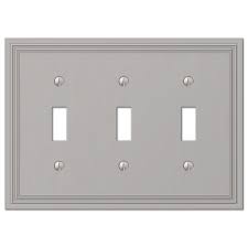 Amerelle Nickel 3 Gang Toggle Wall Plate 1 Pack 98tttn The Home Depot