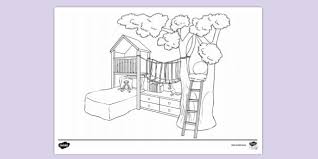 Free tree house coloring pages many interesting cliparts. Free Tree House Bed Colouring Sheet Colouring Sheets