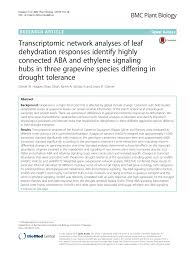 View ratings, photos, and more. Pdf Transcriptomic Network Analyses Of Leaf Dehydration Responses Identify Highly Connected Aba And Ethylene Signaling Hubs In Three Grapevine Species Differing In Drought Tolerance