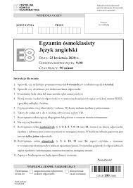 Próbny egzamin ósmoklasisty 2021 odbędzie się między 17 a 19 marca. Egzamin Osmoklasisty 2020 Angielski Odpowiedzi I Arkusze Cke Test 8 Klasisty Z Jezyka Angielskiego 18 06 2020 Klucz Odpowiedzi Dziennik Baltycki