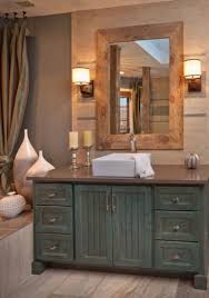 This handcrafted mirror infuses any room with unmatched character due to its handpainted turquoise finish and unusual vanity mirror table: 40 Amazing Rustic Bathroom Vanities Ideas Designs Home Inspiration