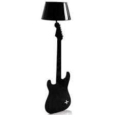 Round House Guitar Lamp Black Black Lamps Round House Guitar Lamp