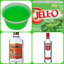 Kamakazi Jello Shots 1 Package Lime Jell O 1 Cup Boiling Water 1 4 Cup Cold Water 1 2 Cup Triple Sec 1 4 Cup Vodka 1 Lime Jello Shots Jello Jello Shot Recipes