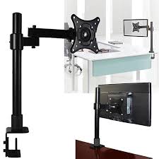 Monitors Desk Single Mount Stand Bracket For 13 27 Screens With 45 Tilt 360 Rotation 180 Pull Out Swi Computer Stand Tv Bracket