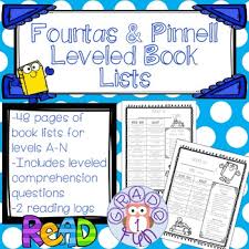 Fountas And Pinnell Book Lists Worksheets Teaching