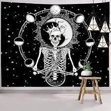 Our crowning skull tapestry can lighten the spirit in every room. Hexagram Hippie Skull Tapestries Bohemian Wall Tapestry Bohemian Moon Sun Tapestry Wall Hanging Trip Sun And Moon Tapestry Moon Tapestry Bohemian Wall Tapestry