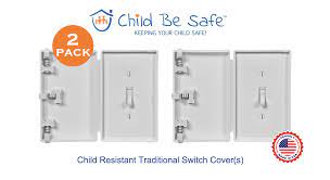 Child Be Safe 2 Pack Child Pet Proof Light Switch Covers White Walmart Com