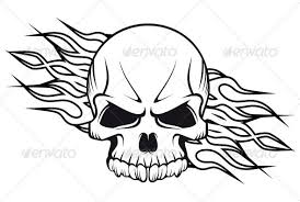 Maybe you would like to learn more about one of these? Human Skull With Flames Skulls Drawing Skull Sketch Evil Skull Tattoo