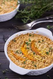 Crumble De Potimarron Au Chevre Et Au Thym Recette Recettes De Cuisine Plats Reconfortants Plat
