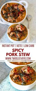 Customize the taste by using more or less curry powder and sugar. Instant Pot Spicy Pork Stew Low Carb Keto Lchf Diabetic Dinner Pork Pork Stew Recipes Pork Stew Stew Recipes