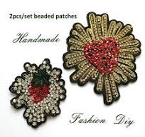 2pcs/set 3D Handmade Rhinestone Beaded Patches for Clothing ...