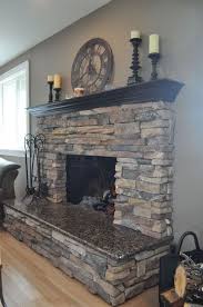 Fireplaces Stone Granite Could Stone The Bottom Half Like This Then Sheetrock The Portion Over The Mantle A Home Fireplace Fireplace Remodel Fireplace Design
