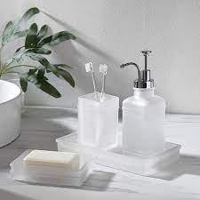 Fieldcrest Frosted Glass Soap Lotion