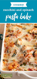 Creamy Zucchini And Spinach Pasta Bake Enjoy Italian Flavor And Fare At Home With This Creamy Veggie Filled Pasta Casserole Recipes Food Spinach Pasta Bake