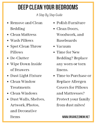 Use a vacuum attachment or duster to clean the lamp shade, lamps, and any extra decorative items. Deep Clean Your Bedrooms The Organized Mom