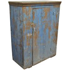 It features a slightly distressed white finish body and door, and a natural wood finish top. Antique Blue Distress Painted Pa Rustic Primitive Jelly Cupboard Pantry Cabinet For Sale At 1stdibs