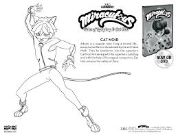 This miraculous ladybug coloring page features cat noir aka adrien agreste in action. Miraculous Tales Of Ladybug Cat Noir Coloring Sheets