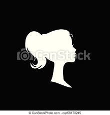 Silhouette portrait of beautiful profile of woman face with hairstyle on white isolated. White Profile Silhouette Of Young Woman Or Woman Head Face Profile Vignette Hand Drawn Vector Illustration Isolated On Canstock