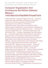 Computer organization and architecture book description: 2