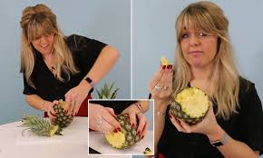 Then, they expose that informatio. Femail Tries Correct Way To Eat A Pineapple But The Viral Video Method Fails To Impress Daily Mail Online