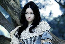 Having white skin and light eyes is actually a beauty standards in most places in the. Hd Wallpaper Women S White And Blue Top Blue Eyes Dark Hair White Skin Wallpaper Flare