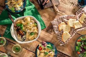 The star of the show is a trio of pasta options, including the sam's choice italia spaghetti, potato gnocchi and casarecce, which provides a variety of choices for pasta lovers of all types. Dinner Table With Italian Pasta Salad And Wine Top View Rustic Stock Photo Picture And Royalty Free Image Image 76631840