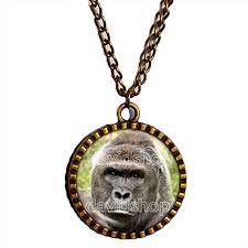 Harambe Gorilla Necklace Poster Photo Pendant Fashion Jewelry Cute Gift Wiccan Symbols Galaxy Necklace Heart Pendant Jewelry