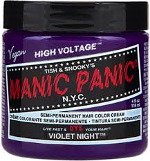 To dye your hair purple with temporary hair dyes such as punky color and crazy color you need to simply apply the dye to your hair: Manic Panic Basic Hair Dye Color Violet Night Darkstore Order Gothic Fashion Online Or Buy Directly In Our Shop In Berlin