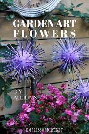 How To Make Giant Garden Art Alliums In 2020 Garden Art Garden Crafts Allium Flowers
