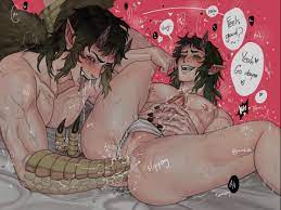 p parituhh, hantengu (kimetsu no yaiba), karaku (kimetsu no yaiba), urogi  (kimetsu no yaiba), demon slayer, kimetsu no yaiba, dark green hair, gay,  highres, 2boys, anal, anal fisting, anal fluid, avian humanoid,