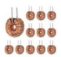 12pcs Toroid Core Inductor, 100uH 5A Inductance Magnetic Coil, 0.63" Outer  Dia.