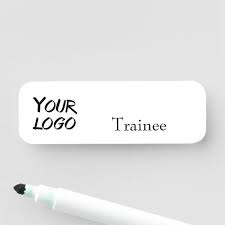 Dry Erase Business Customizable Trainee Logo Name Tag Zazzle Com In 2020 Name Tags Dry Erase Names