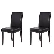 Mr Direct Urban Style Solid Wood Leatherette Padded Parson Dining Chairs Set Of 2 2 Black Click Imag Sophisticated Decor Dinning Room Decor Dining Chair Set