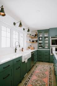 green kitchen cabinets