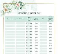 Wedding guest list template | ONLYOFFICE